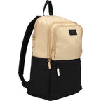 Duo Color Block Backpack in Recycled Polyester, 15 Inch - Black - Right Angle