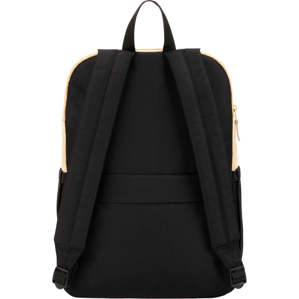 Duo Color Block Backpack in Recycled Polyester, 15 Inch Transfer - Black - Back