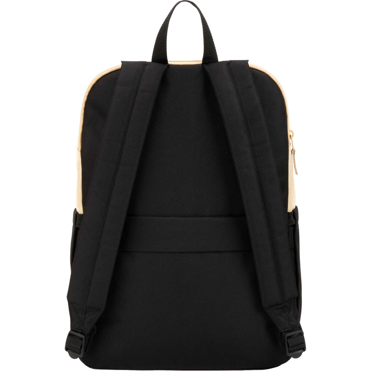 Duo Color Block Backpack in Recycled Polyester, 15 Inch Transfer - Black - Back