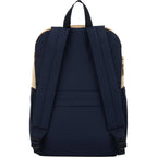 Duo Color Block Backpack in Recycled Polyester, 15 Inch Transfer - Navy - Back