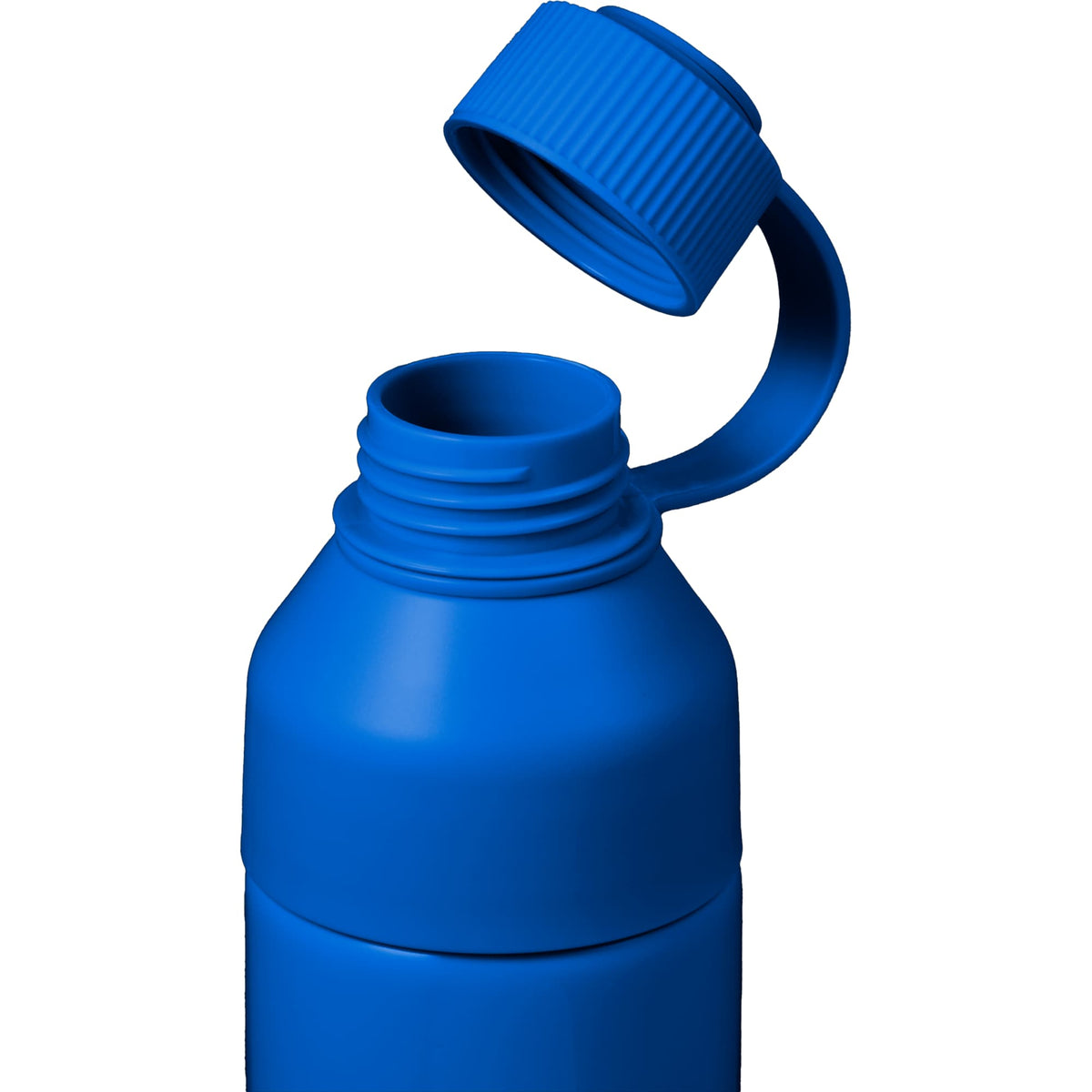 Duo Recycled Aluminum Bottle with Two-Opening Lid, 26 oz - Blue - Detail