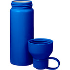 Duo Recycled Aluminum Bottle with Two-Opening Lid, 26 oz - Blue - Front Detail
