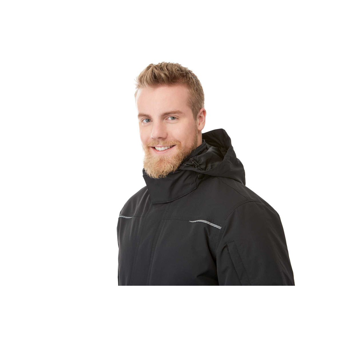 Dutra 3-in-1 Jacket with Reflective Piping for Men Embroidery - Black - On Model 3