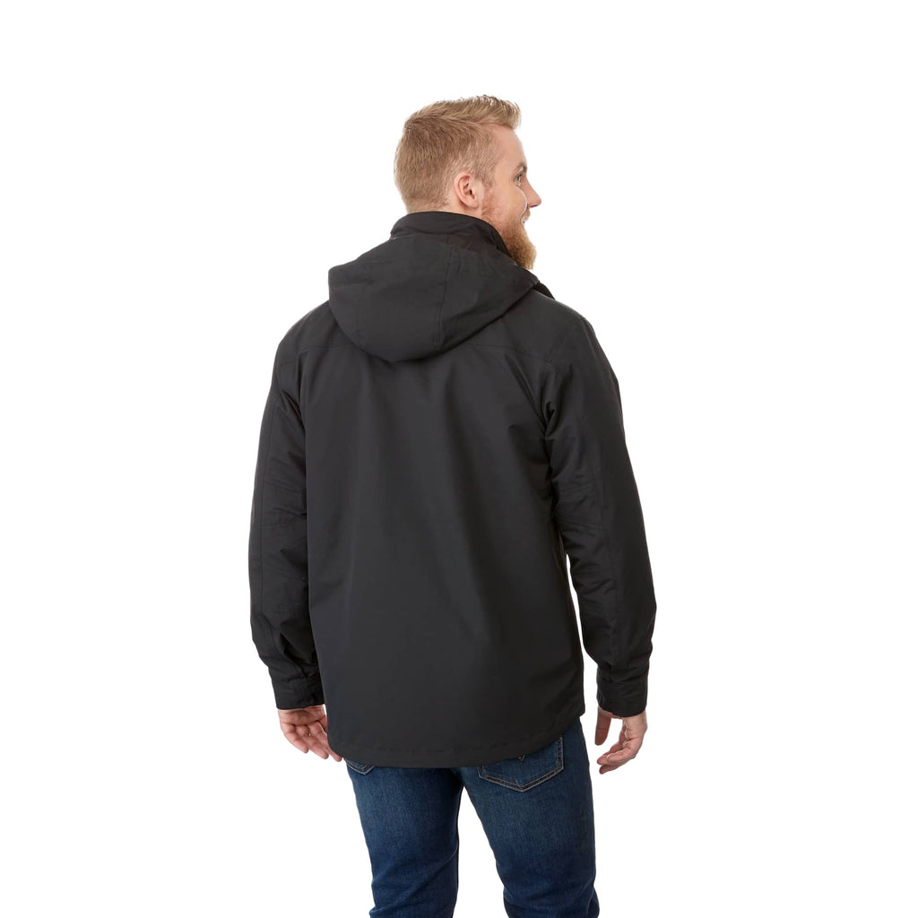 Dutra 3-in-1 Jacket with Reflective Piping for Men Transfer - Black - Back On Model