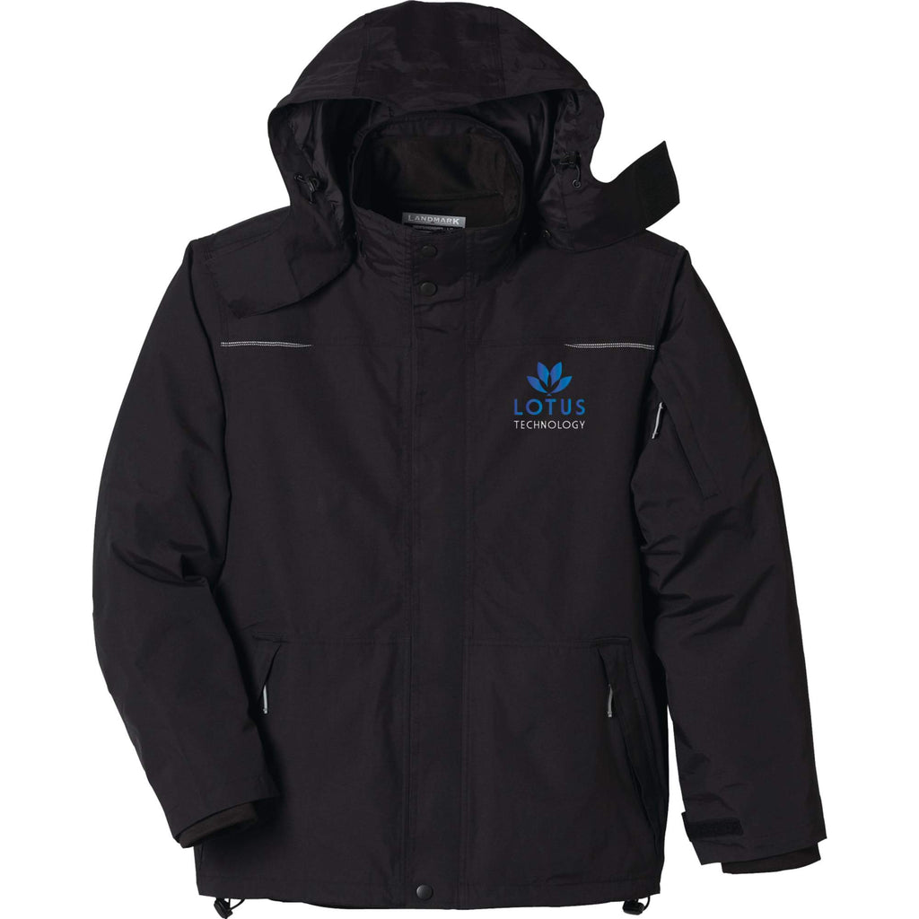 Dutra 3-in-1 Jacket with Reflective Piping for Men Transfer - Black - Flat