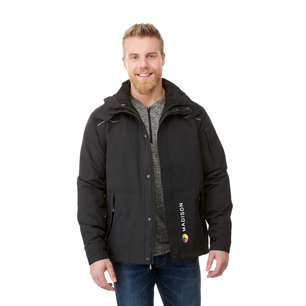 Dutra 3-in-1 Jacket with Reflective Piping for Men Transfer - Black - Front On Model
