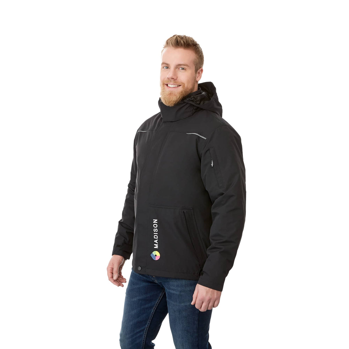 Dutra 3-in-1 Jacket with Reflective Piping for Men Transfer - Black - On Model 2