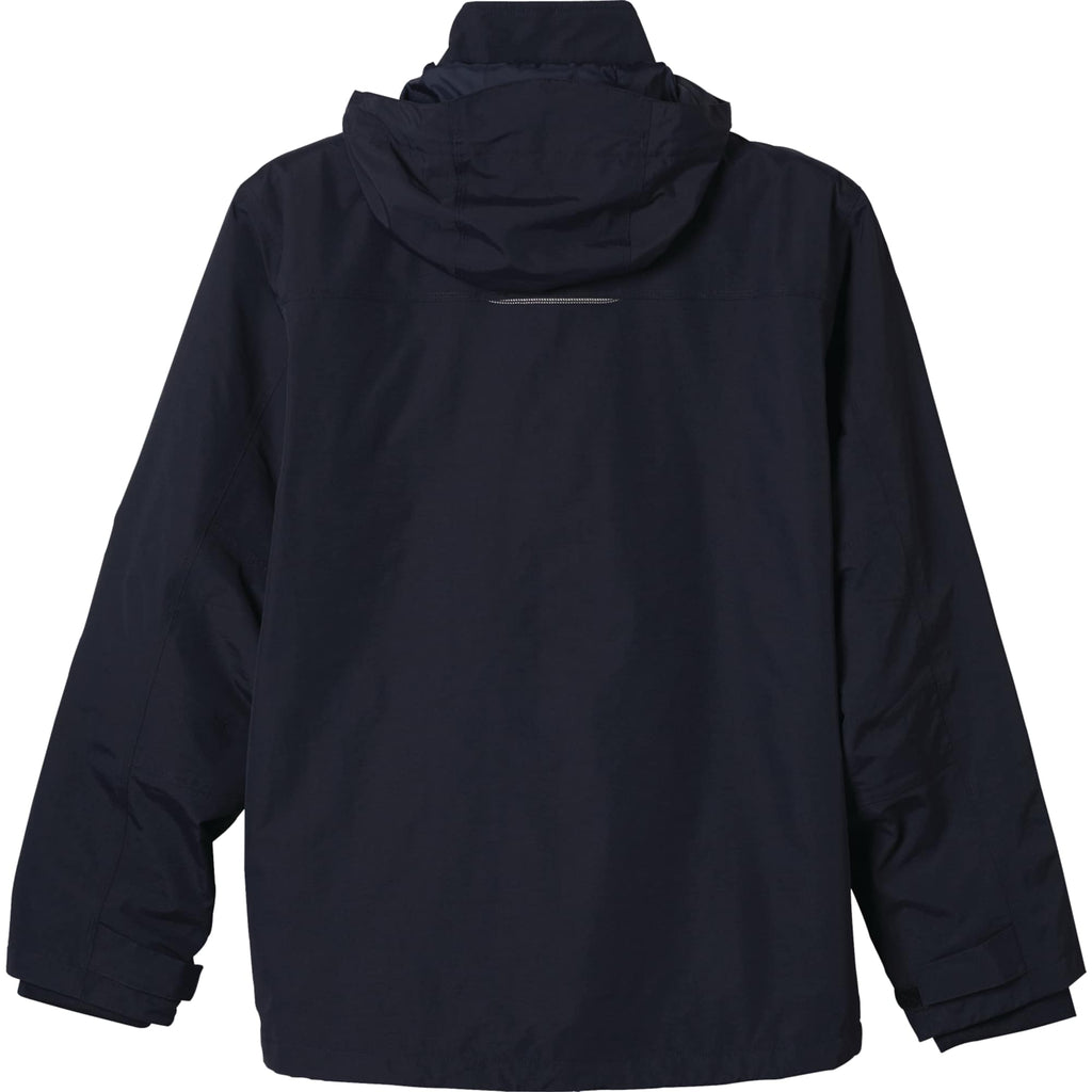 Dutra 3-in-1 Jacket with Reflective Piping for Men Transfer - Navy - Back Flat