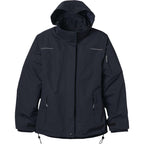 Dutra 3-in-1 Jacket with Reflective Piping for Women Embroidery - Navy - Front Flat