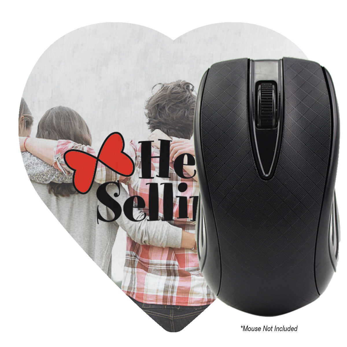 Dye Sublimated Computer Mouse Pad, Heart Shape - Heart Shaped Computer Mouse Pad - Dye Sublimated