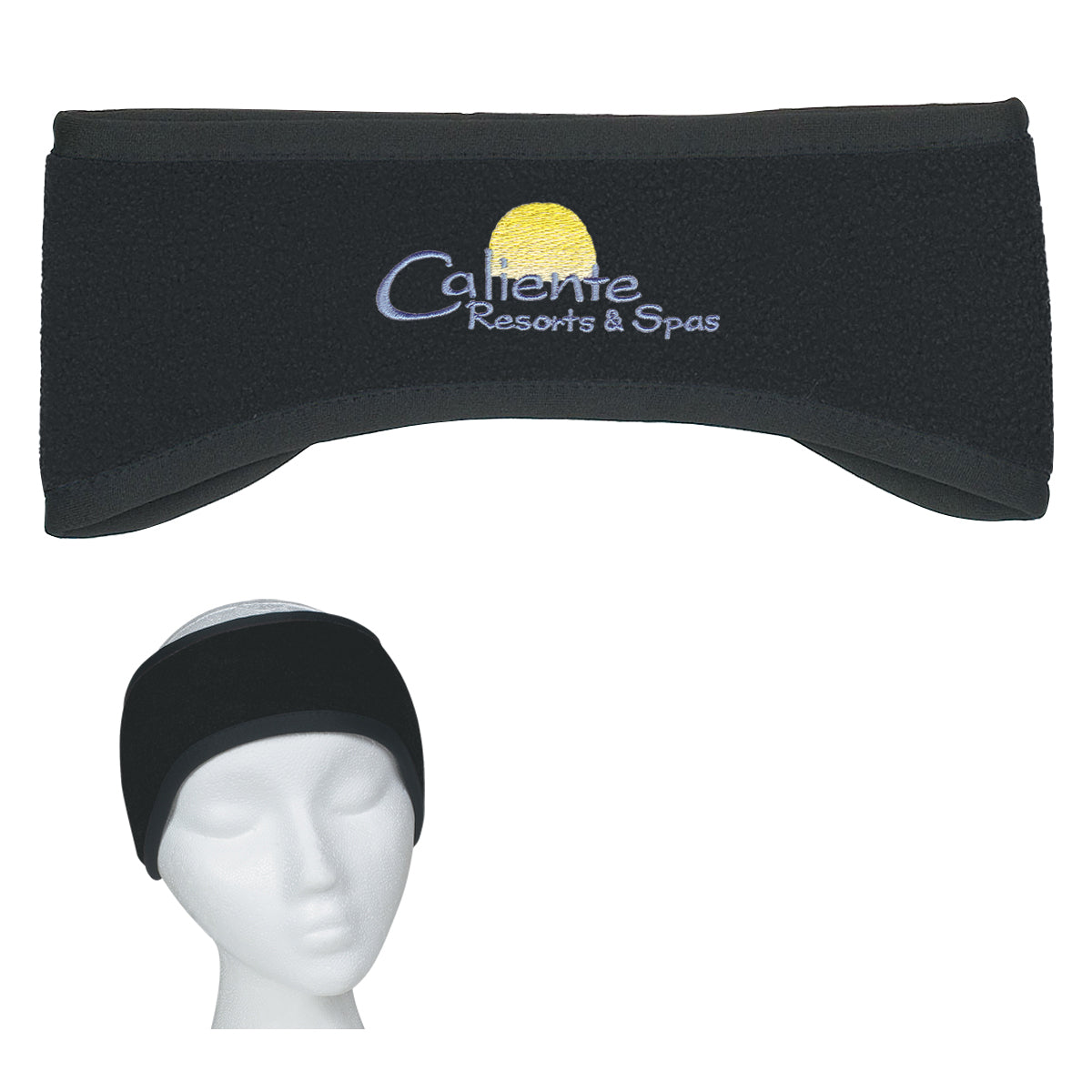 Ear Band in Fleece - Black - Embroidery