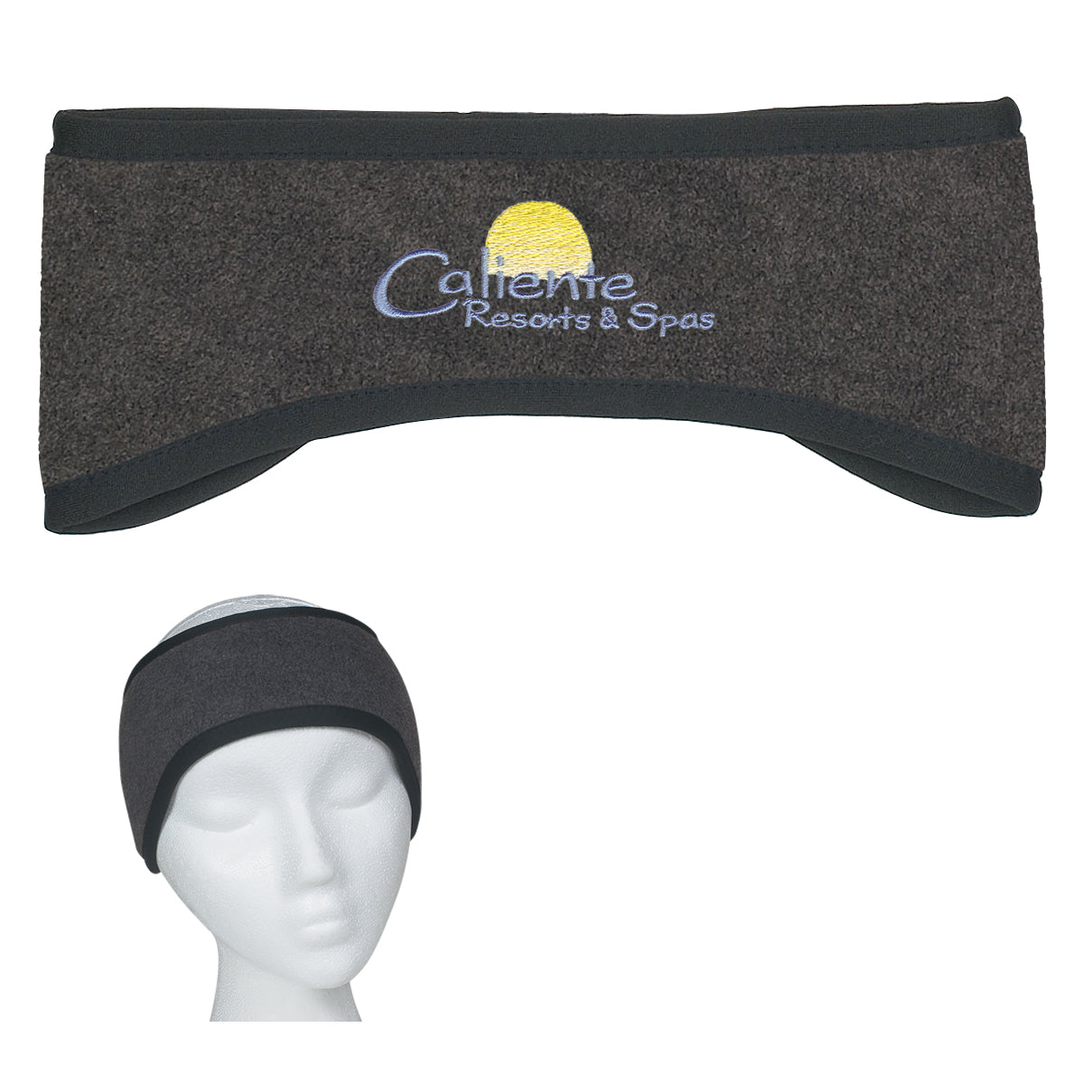 Ear Band in Fleece - Charcoal - Embroidery