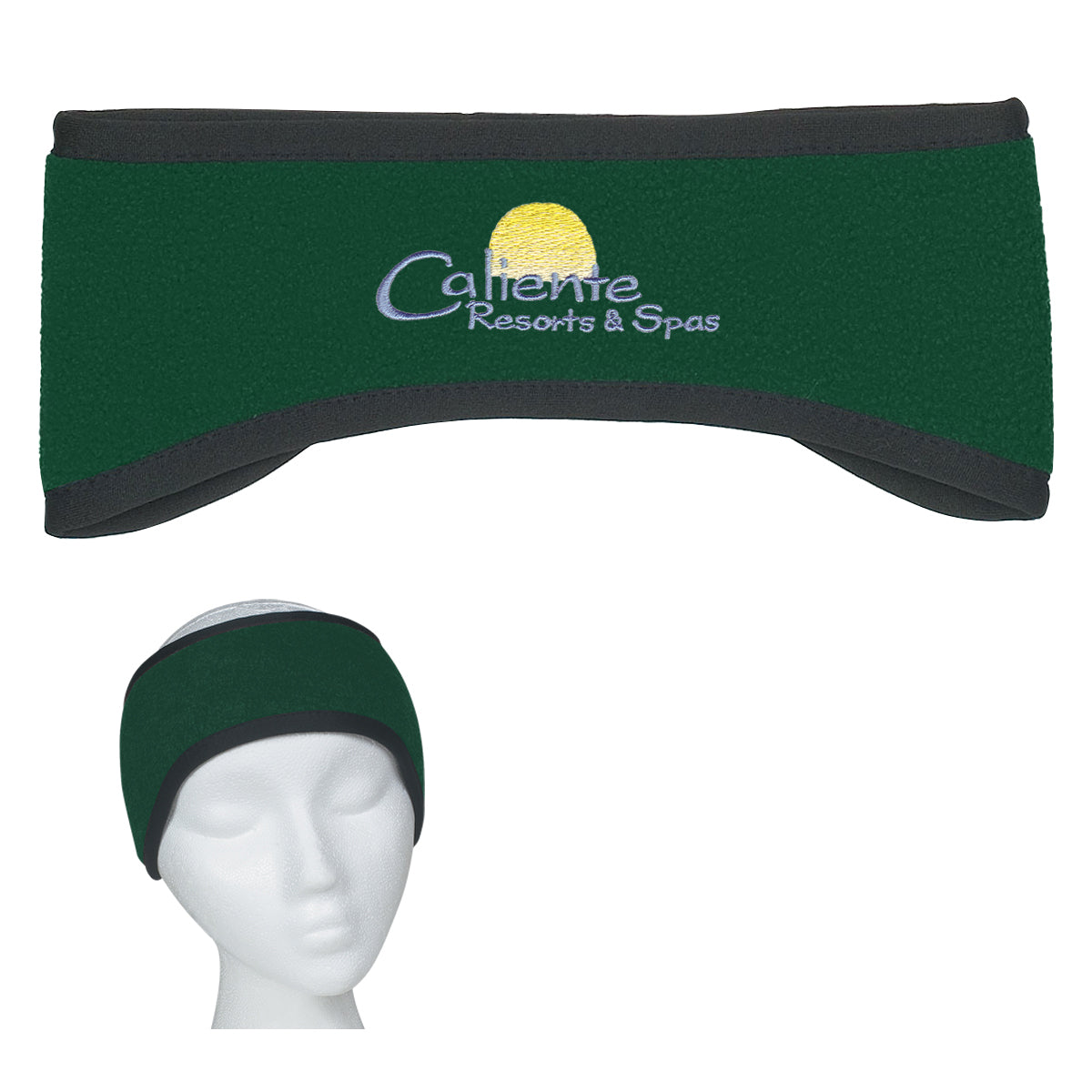 Ear Band in Fleece - Forest Green - Embroidery