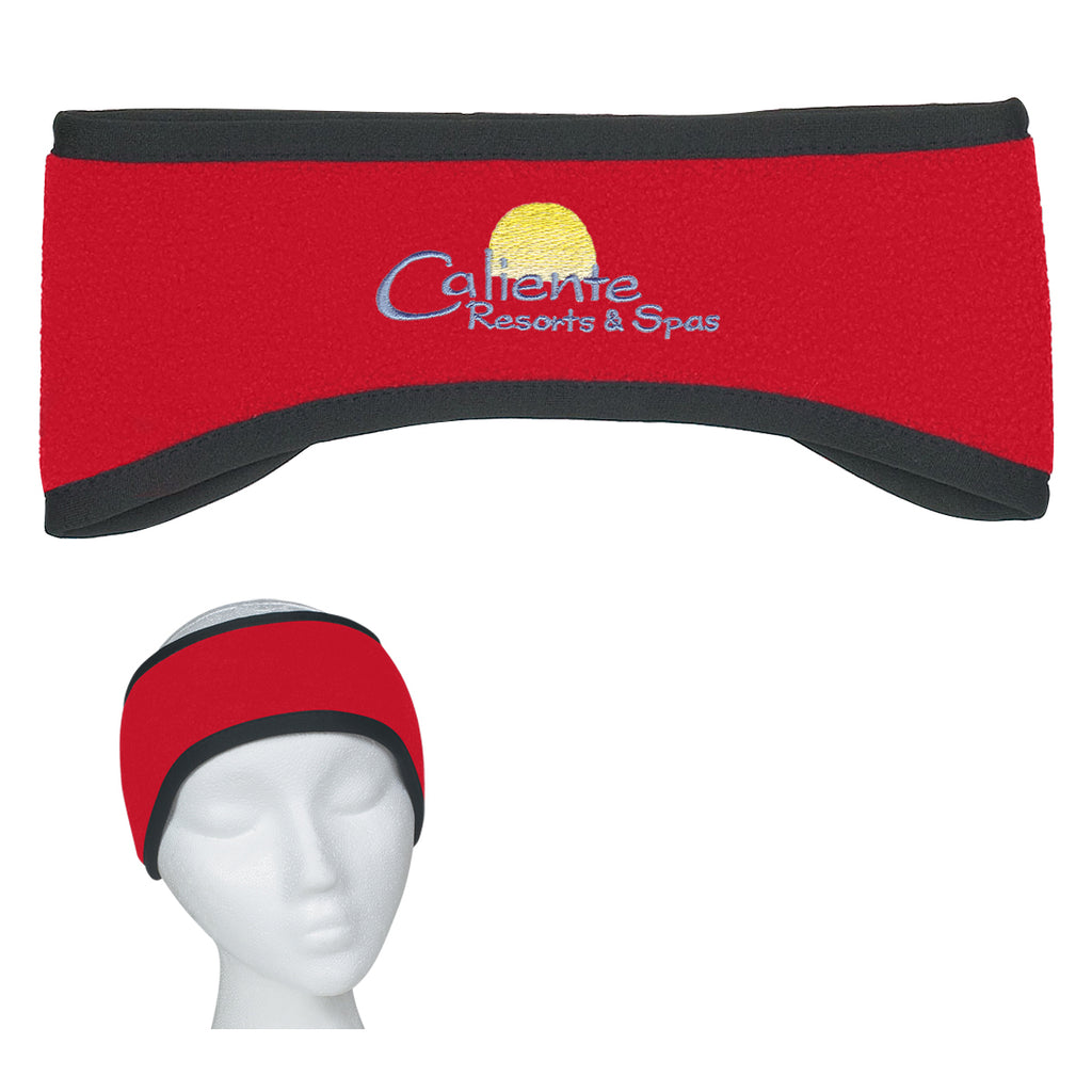 Ear Band in Fleece - Red - Embroidery