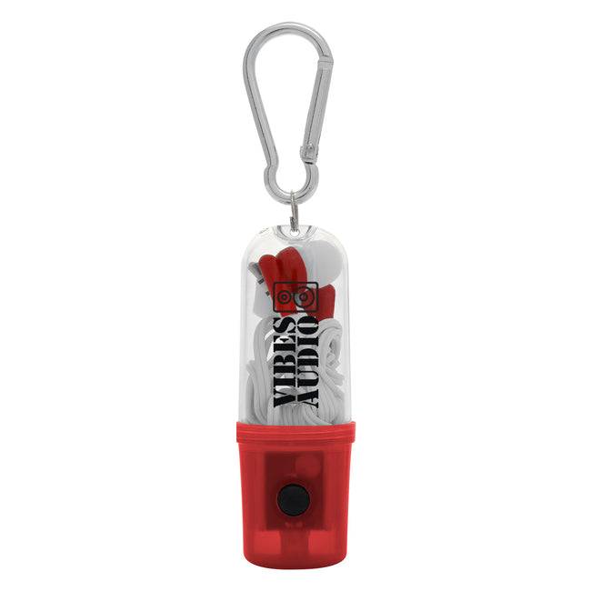 Earbuds in a Case with Flashlight
