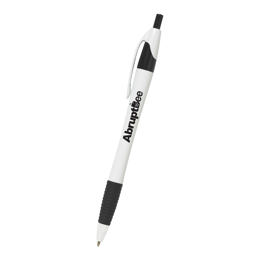 Easy Pen with Your Logo - White with Black - Silk Screen