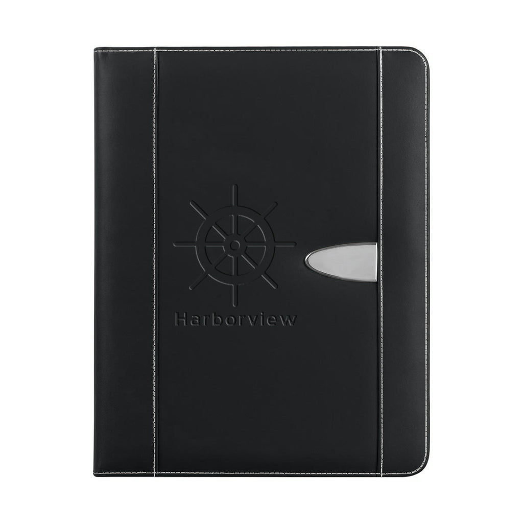Eclipse Portfolio in Bonded Leather - Black - Debossing