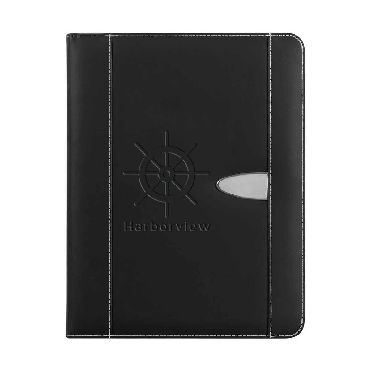 Eclipse Portfolio in Bonded Leather - Black - Debossing