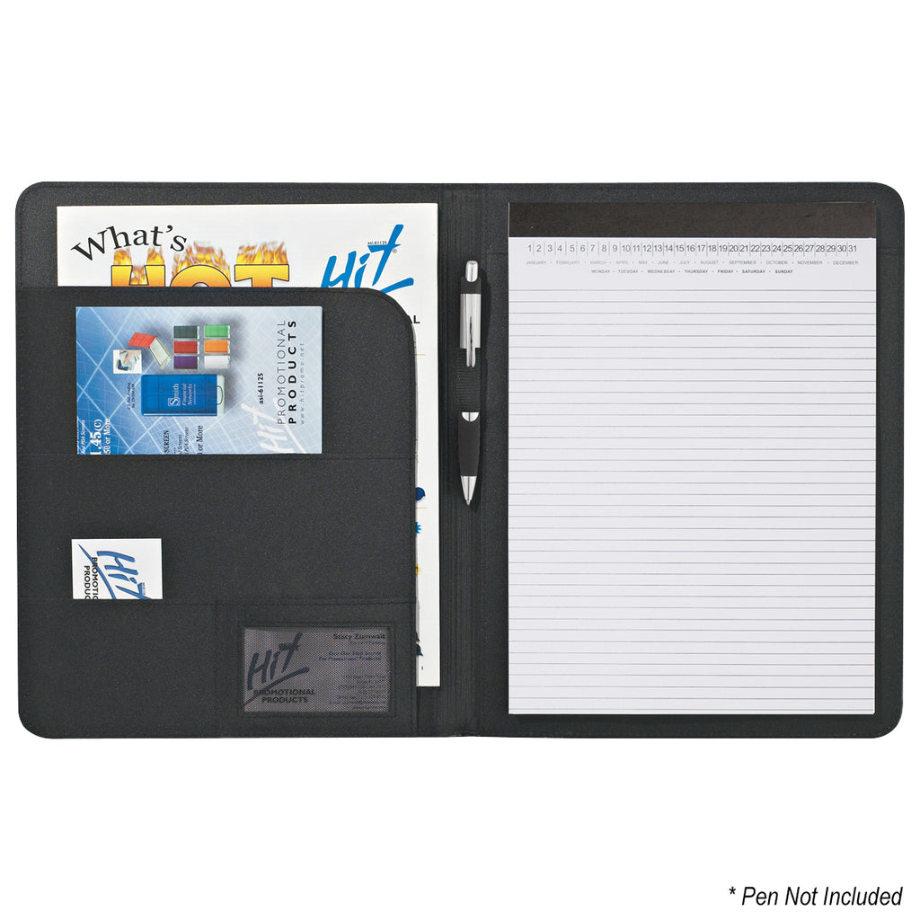 Eclipse Portfolio in Bonded Leather - Black - Open