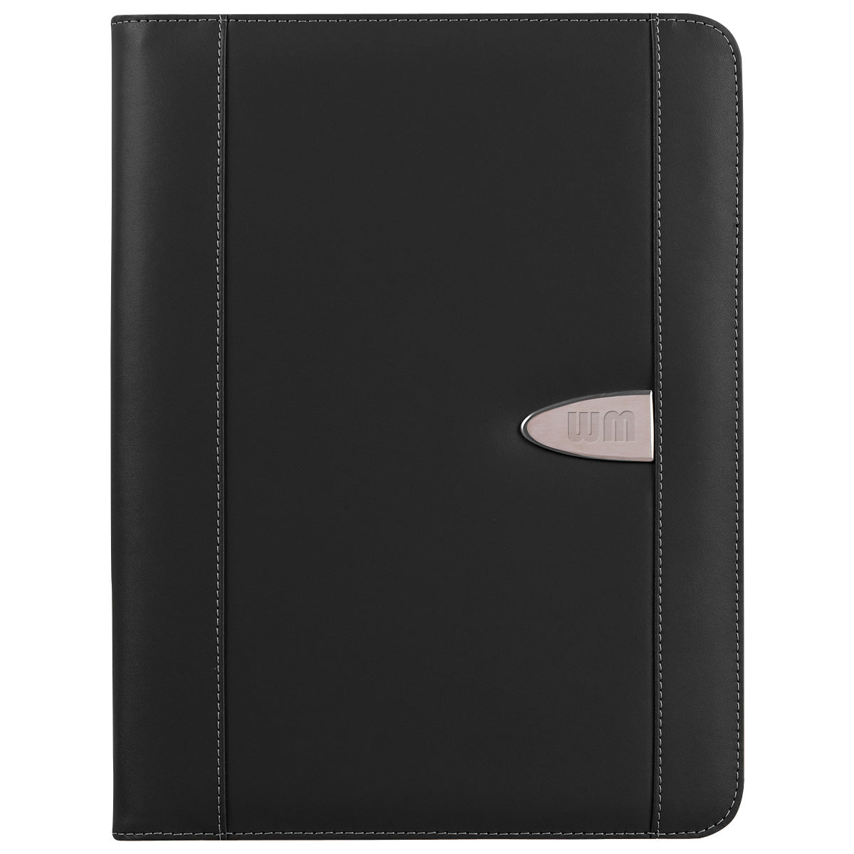 Eclipse Zippered Portfolio and Calculator in Bonded Leather - Black - Laser Engraving