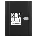 Eclipse Zippered Portfolio and Calculator in Bonded Leather - Black - Silk Screen