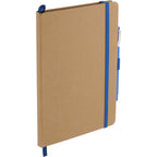 Eco Color Journal with Painted Edges and Pen Set, 5.5 x 8.5 Inches Debossing - Blue - Right Angle