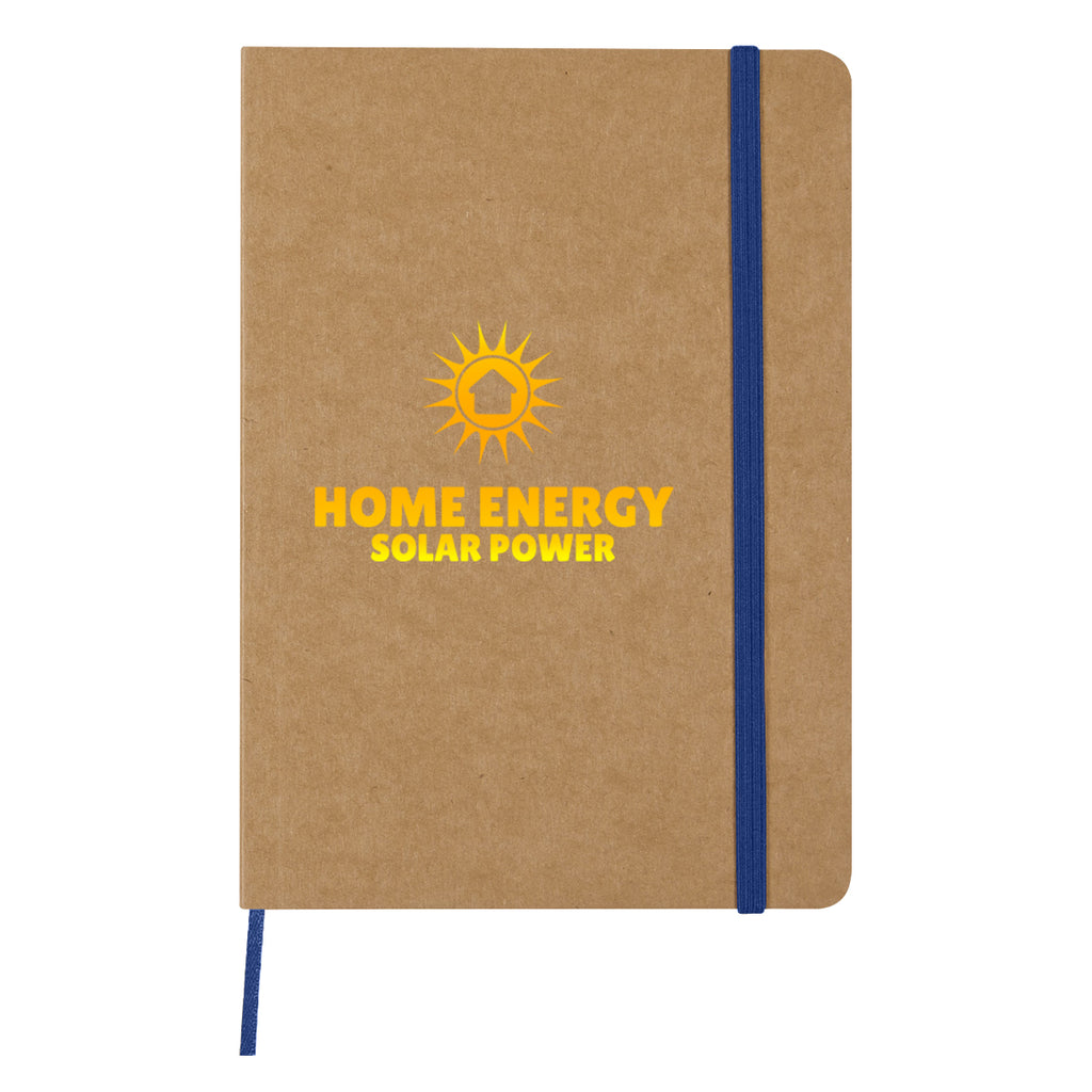 Eco-Inspired Notebook with Strap - Blue - Full Color