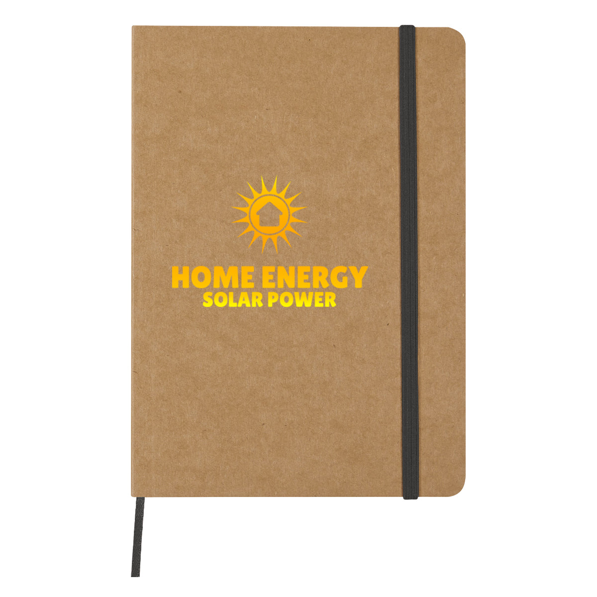 Eco-Inspired Notebook with Strap - Natural with Black - Full Color