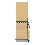 Eco-Inspired Spiral Jotter and Pen - Natural with Blue - Open_Blank
