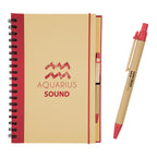 Eco-Inspired Spiral Notebook and Pen, 7 x 10 Inches - Silk Screen