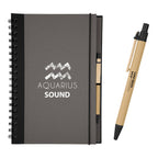Eco-Inspired Spiral Notebook and Pen, 7 x 10 Inches - Silk Screen