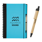 Eco-Inspired Spiral Notebook and Pen, 7 x 10 Inches - Silk Screen
