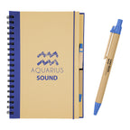 Eco-Inspired Spiral Notebook and Pen, 7 x 10 Inches - Silk Screen