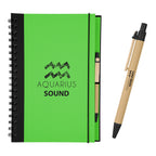 Eco-Inspired Spiral Notebook and Pen, 7 x 10 Inches - Silk Screen