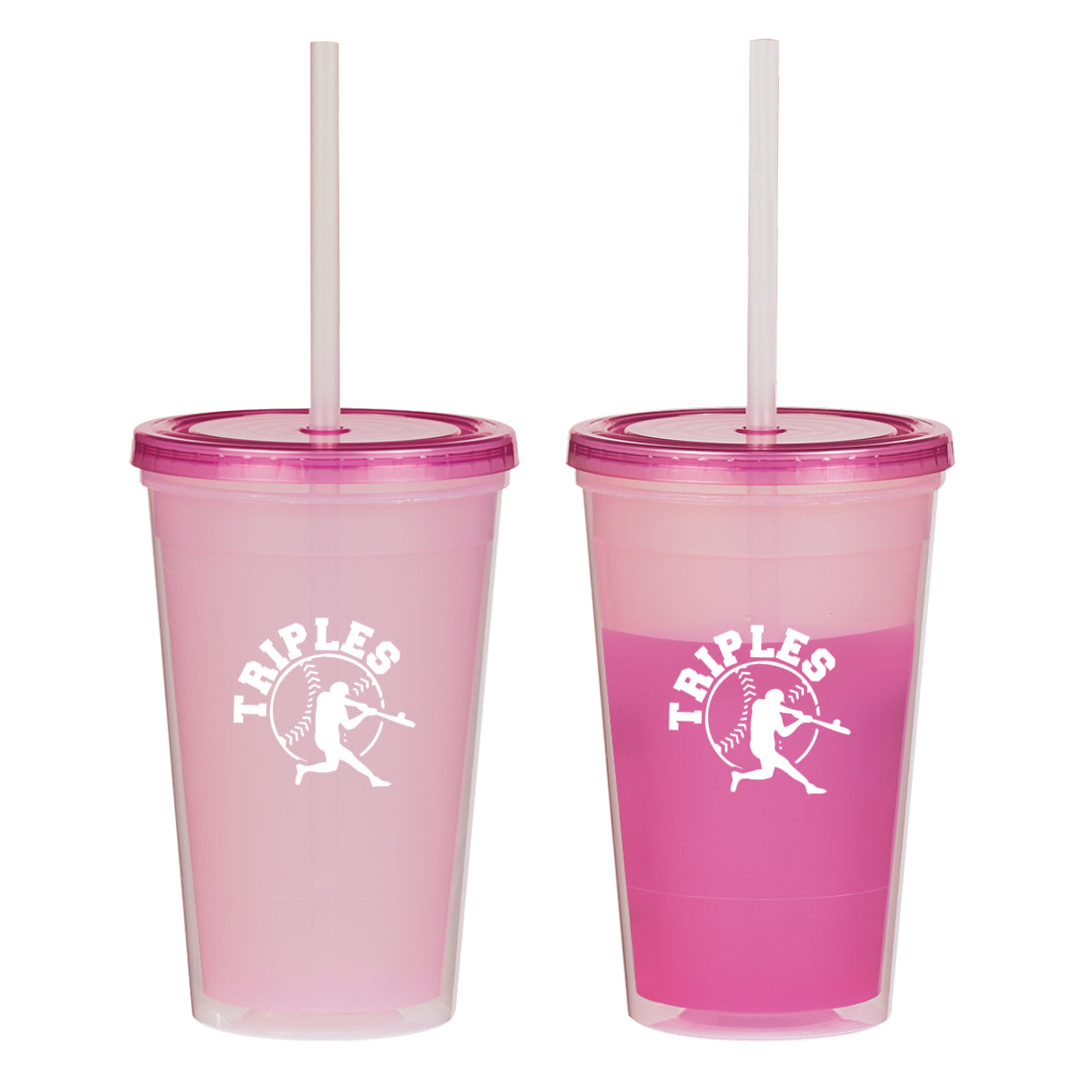 Econo Color Changing Tumbler, 16 oz - Translucent Pink - Silk Screen