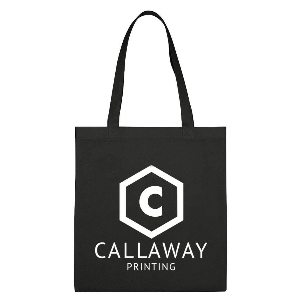 Economy Recycled Tote Bag, Non-Woven - Black - Silk Screen