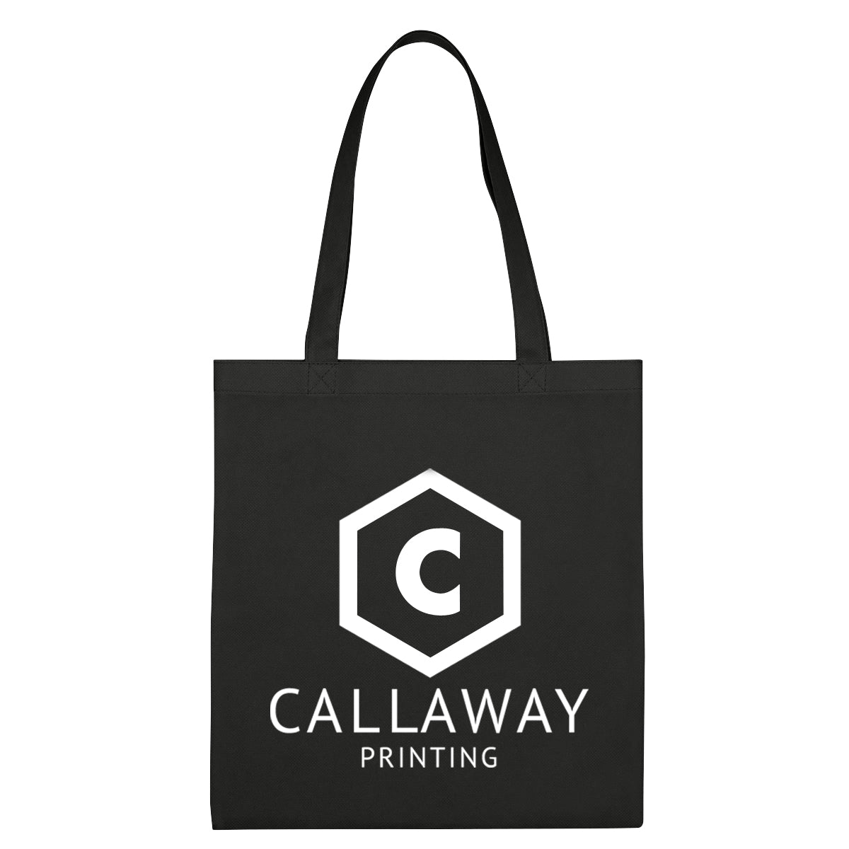 Economy Recycled Tote Bag, Non-Woven - Black - Silk Screen