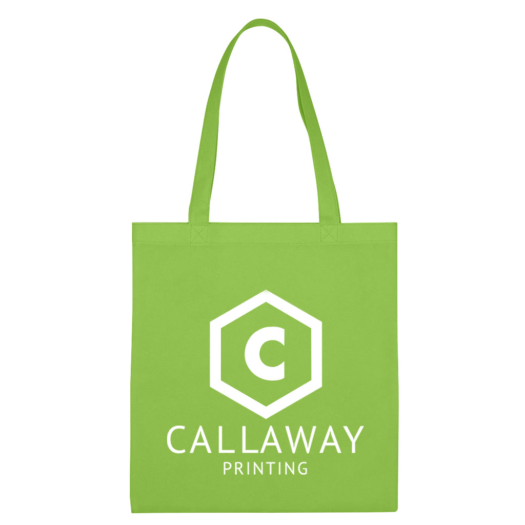 Economy Recycled Tote Bag, Non-Woven - Lime Green - Silk Screen