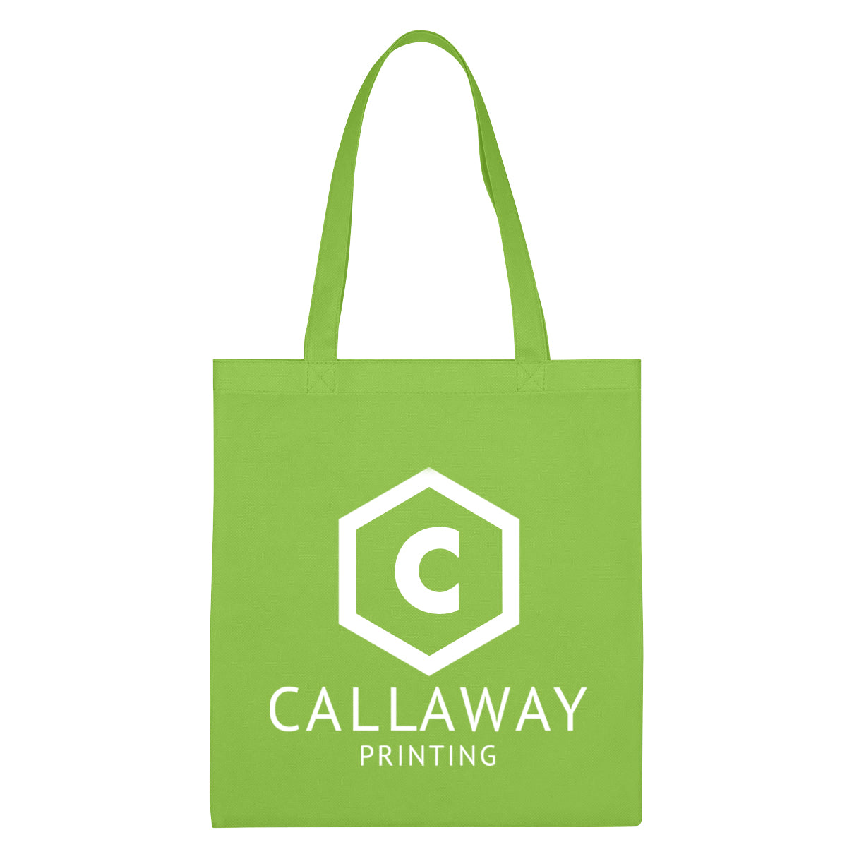 Economy Recycled Tote Bag, Non-Woven - Lime Green - Silk Screen