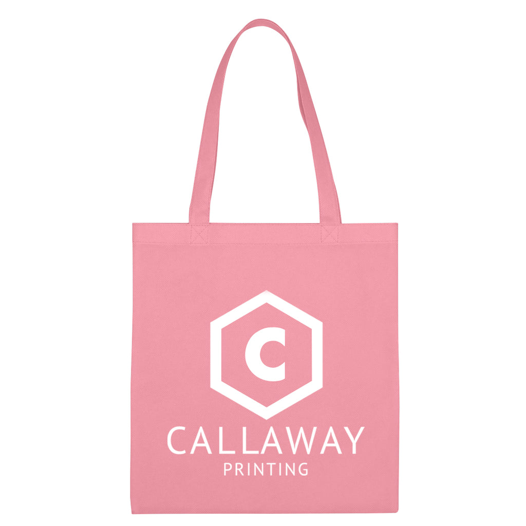 Economy Recycled Tote Bag, Non-Woven - Pink - Silk Screen