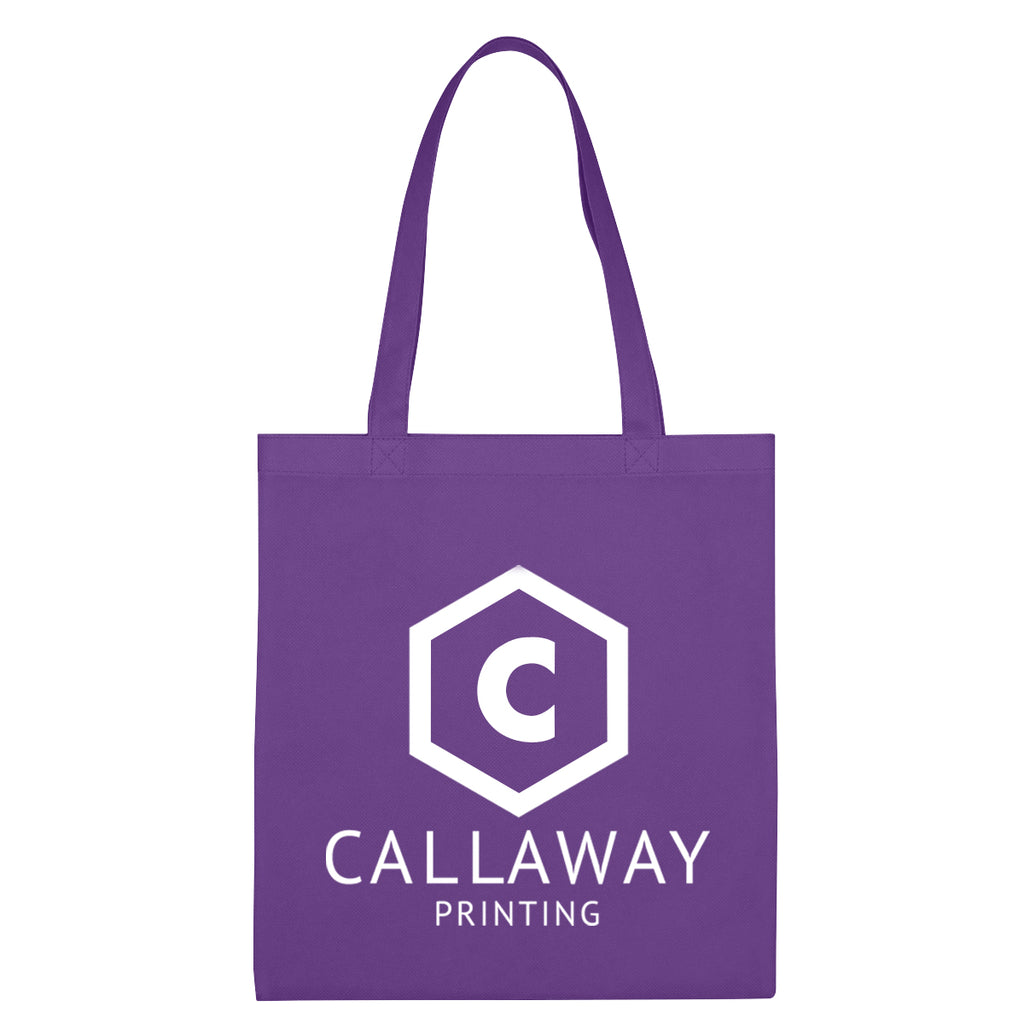 Economy Recycled Tote Bag, Non-Woven - Purple - Silk Screen