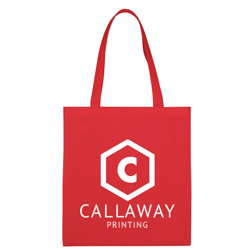Economy Recycled Tote Bag, Non-Woven - Red - Silk Screen