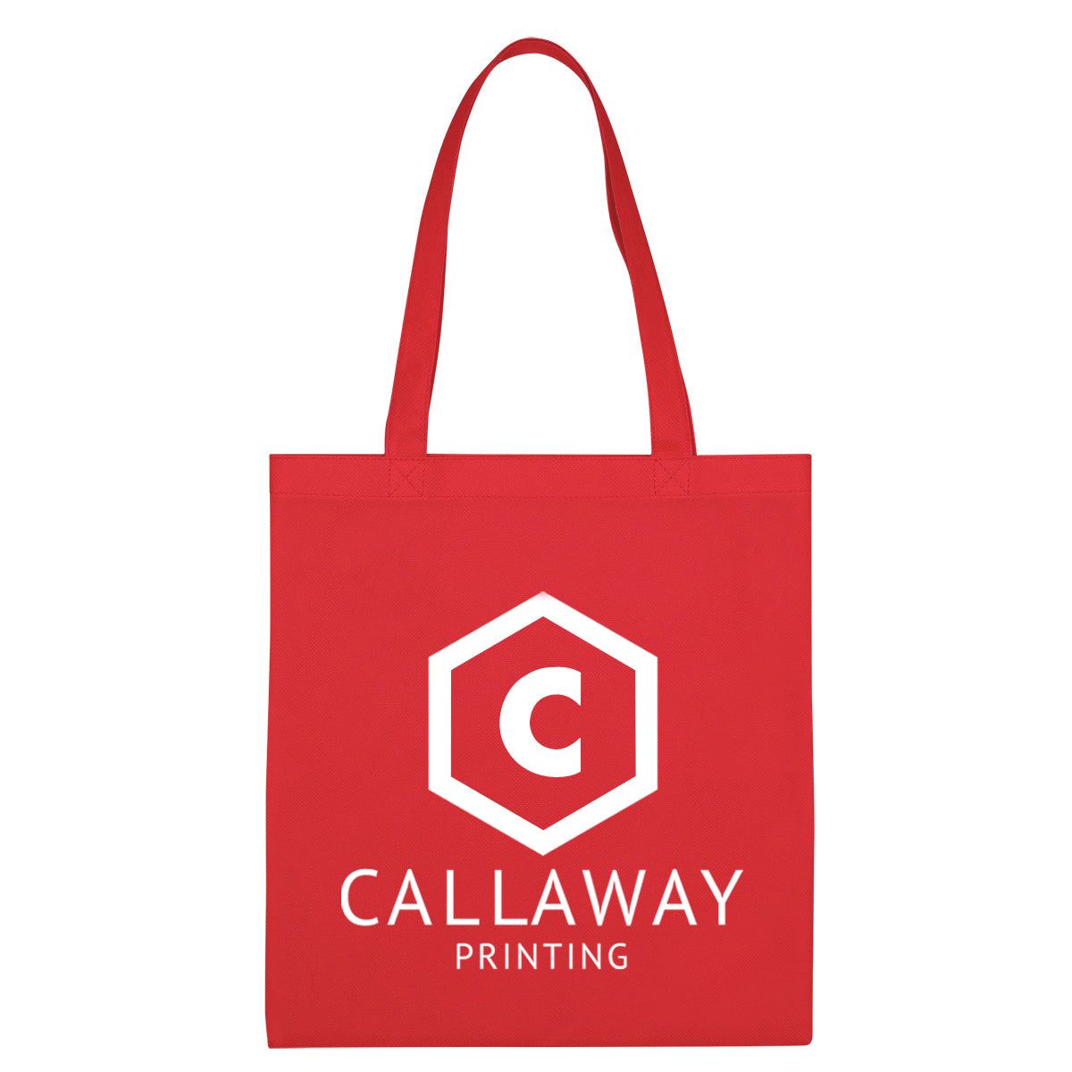 Economy Recycled Tote Bag, Non-Woven - Red - Silk Screen