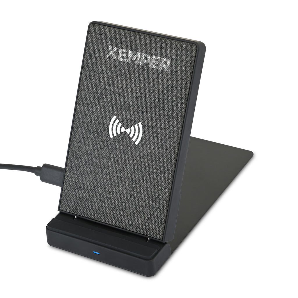 Eden Collapsible Wireless Desk Charger in Recycled PET - Charcoal Heather - View 1