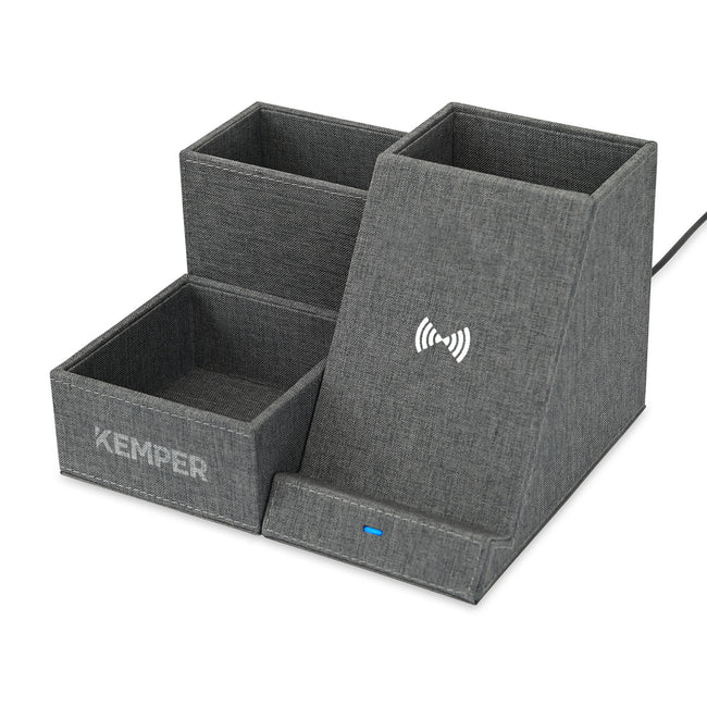 Eden Desk Organizer with Wireless Charger Laser Engraving
