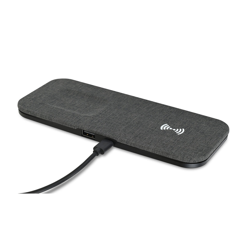Eden Dual Wireless Charging Pad for Phone and Earbuds Laser Engraving - Charcoal Heather - View 1