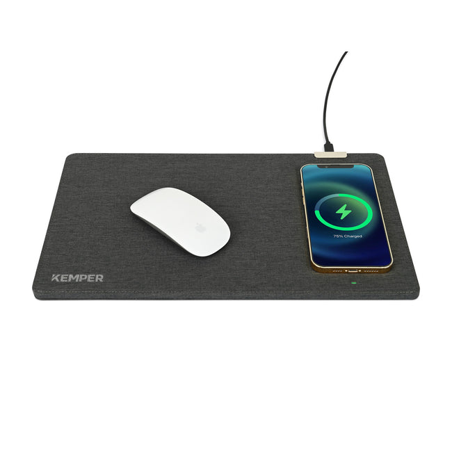 Eden Wireless Charging Mouse Pad in Recycled Fabric Laser Engraving