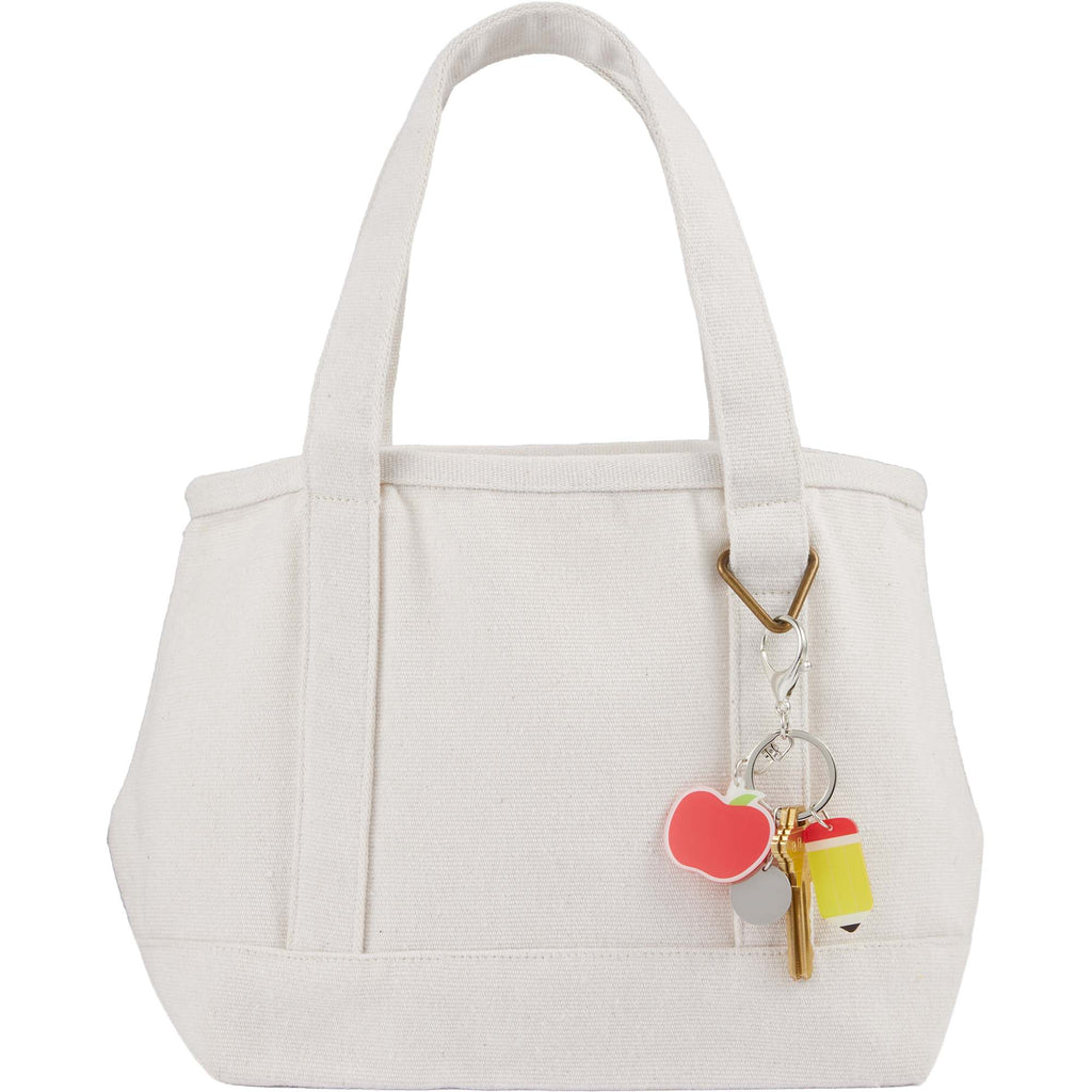 Education Keychain with Two Charms Laser Engraving - RED - Detail