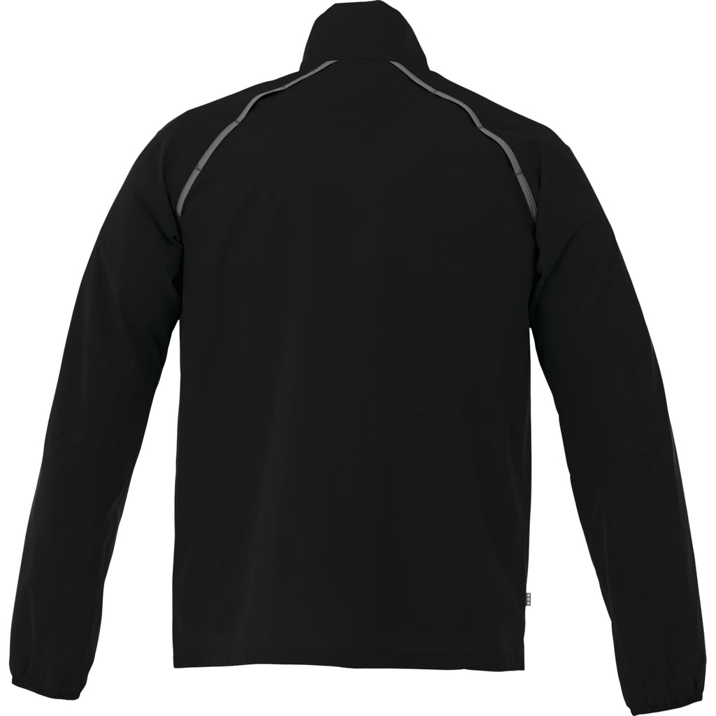 Egmont Lightweight Packable Jacket for Men Embroidery - Black/Steel Grey - Back Flat