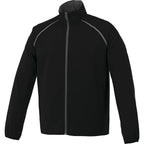 Egmont Lightweight Packable Jacket for Men Embroidery - Black/Steel Grey - Front Flat